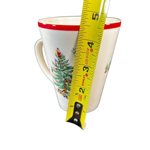 Spode Christmas Tree Red Trim Handle Mug 14 oz Holiday Original Box 4.5" - Picture 7 of 9